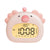 Cute Animal Digital Alarm Clock with Night Light, Temperature & Countdown Timer(Pink salamander)