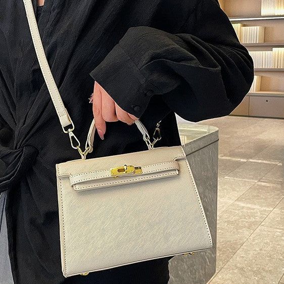 Elegant PU Leather Top Handle Satchel Bag - Versatile Crossbody & Shoulder Bag(black)