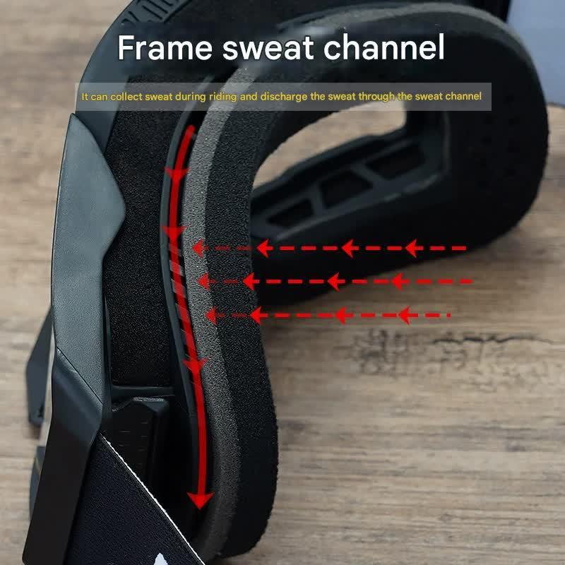 Professional Motocross & Ski Goggles - HiPER Lens, TPU Frame(Black frame with yellow belt and red lens)