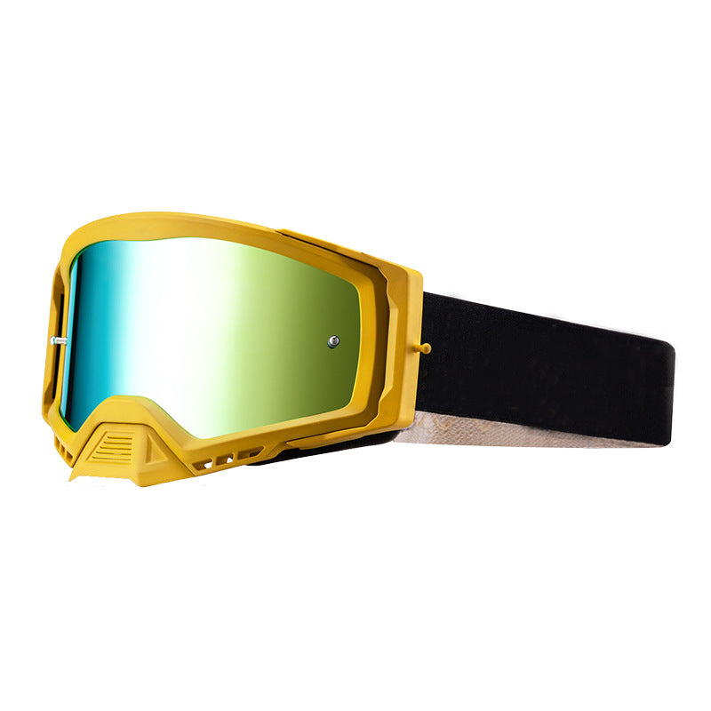 Panoramic Outdoor Sports Goggles - UV Protection, Windproof, Anti-Fog &amp; Impact Resistant(Yellow frame + green film)