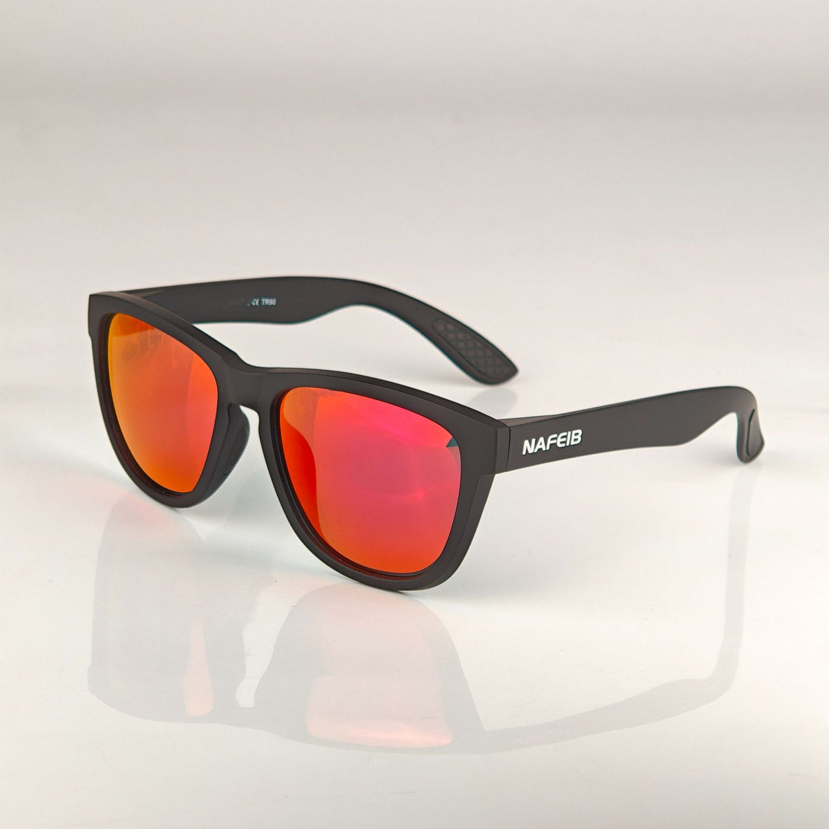 NAFEIB Polarized Sports Sunglasses - Lightweight TR90 Frame, UV400 Protection for Riding &amp; Outdoor Activities(Black)