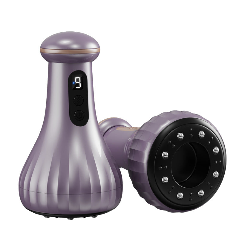 Electric Cupping &amp; Gua Sha Massager - 9 Levels Heat &amp; Suction, Red Light Therapy, USB-C Rechargeable(Purple)