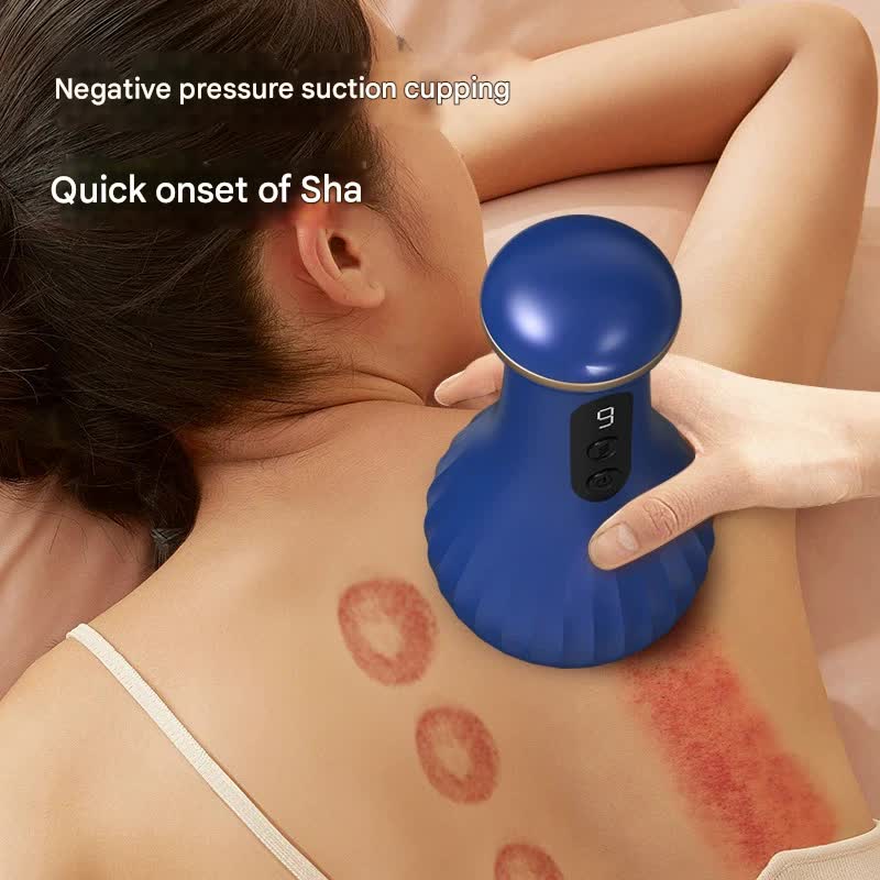 Electric Cupping & Gua Sha Massager - 9 Levels Heat & Suction, Red Light Therapy, USB-C Rechargeable(Purple)
