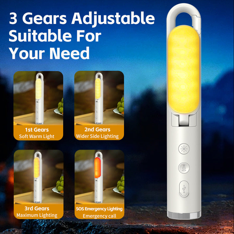 Multi-Function Folding LED Camping Lantern & Flashlight - USB Rechargeable, 3 Light Modes + SOS(Light green)