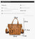 Chic Print Tote Bag with Bear Charm - Versatile Handbag & Crossbody(Brown)