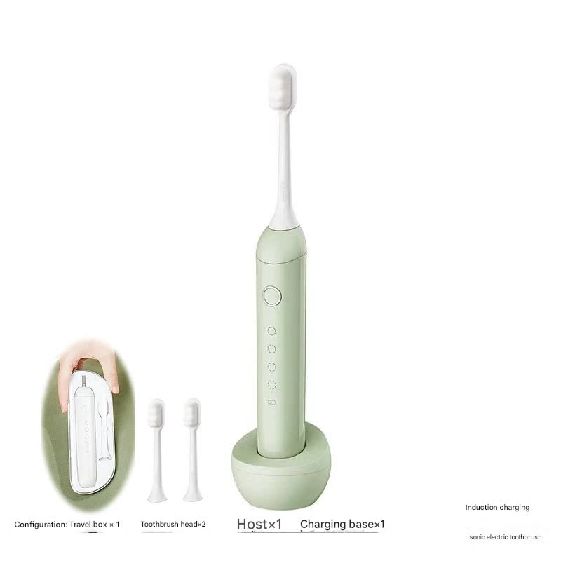 Sonic Electric Toothbrush with 31000 VPM, 4 Modes, 10000+ Soft Bristles, Travel Case &amp; Charging Base(Green)