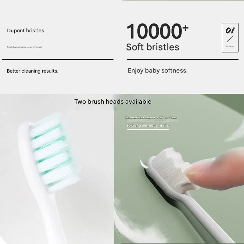 Sonic Electric Toothbrush with 31000 VPM, 4 Modes, 10000+ Soft Bristles, Travel Case & Charging Base(Green)