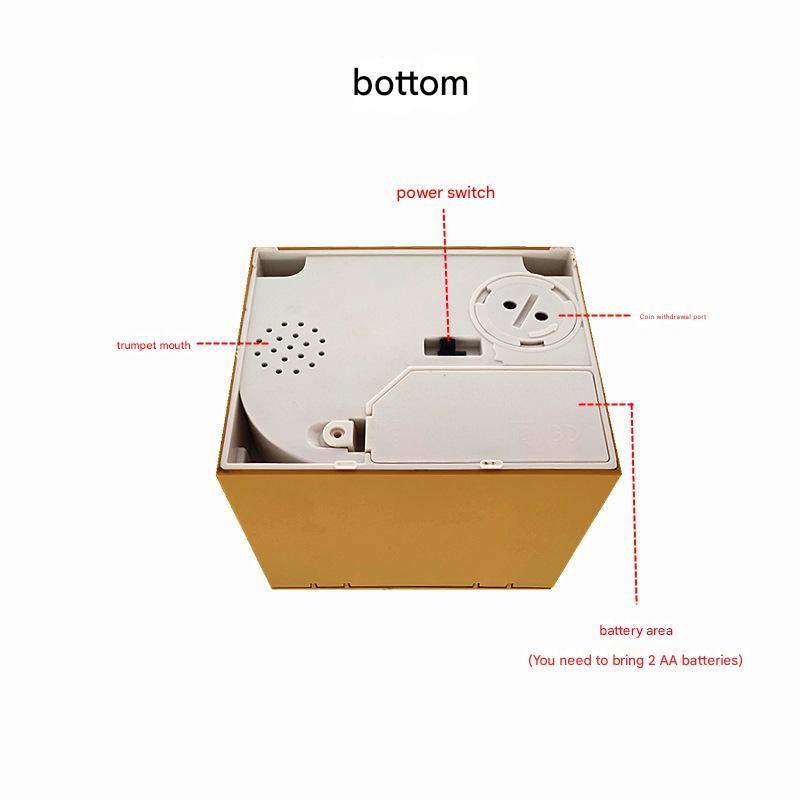 Adorable Cat Stealing Coin Piggy Bank - Automatic Money Saving Box for Kids & Adults(English yellow cat)