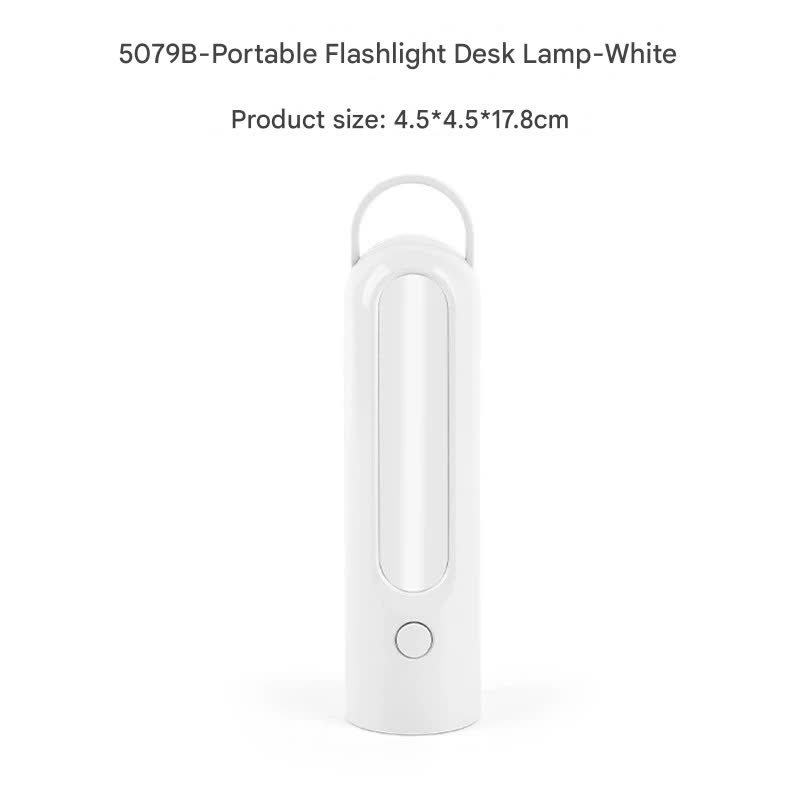 2-in-1 Portable LED Camping Lantern &amp; Flashlight - USB Rechargeable, Dual Light Modes(Handle model white)