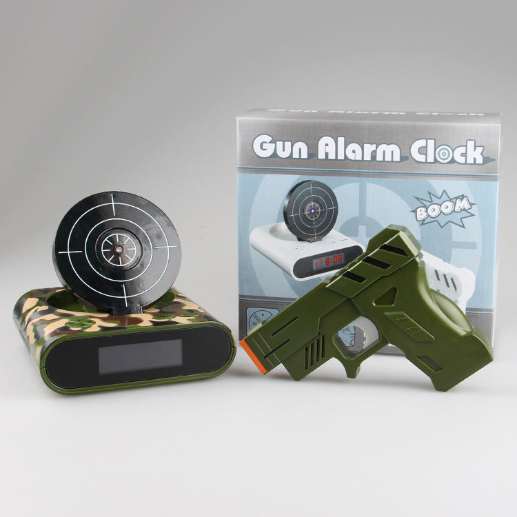 Gun Alarm Clock - Target Shooting Alarm with Infrared Gun, Recordable Alarm &amp; Game Modes(Camouflage)