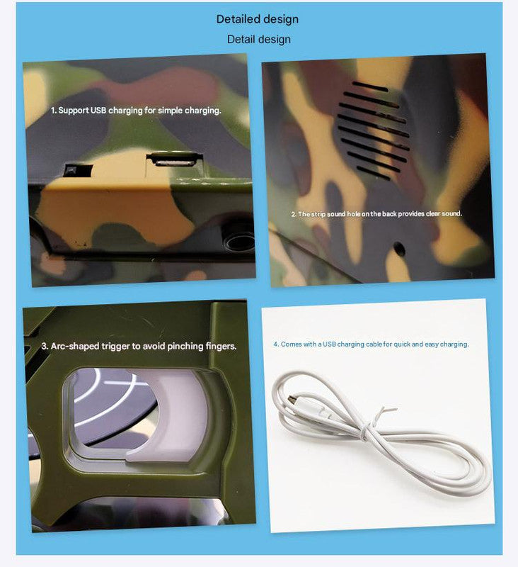 Gun Alarm Clock - Target Shooting Alarm with Infrared Gun, Recordable Alarm & Game Modes(Camouflage)