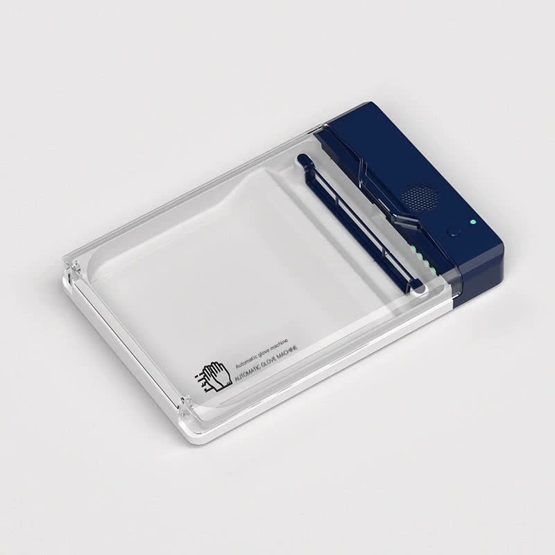 Automatic Disposable Glove Dispenser Machine with UV Sterilization - Quick &amp; Hygienic Gloving,Gloves not included(Dark Blue)