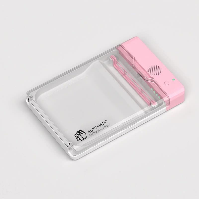 Automatic Disposable Glove Dispenser Machine with UV Sterilization - Quick & Hygienic Gloving,Gloves not included(pink)