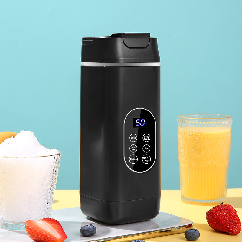 Wireless Portable Juicer Blender - 420ml, 12 Blades, 5-Hour Ice Storage, Digital Display &amp; USB-C Charging(black)