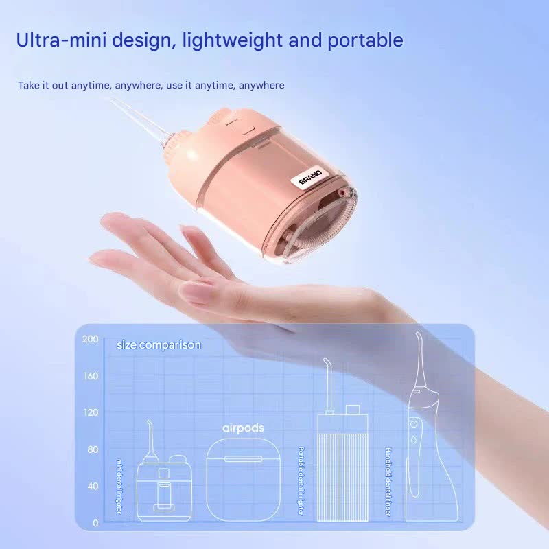 Ultra-Compact Mini Portable Water Flosser - IPX7 Waterproof, USB Rechargeable with Retractable Nozzle(white)