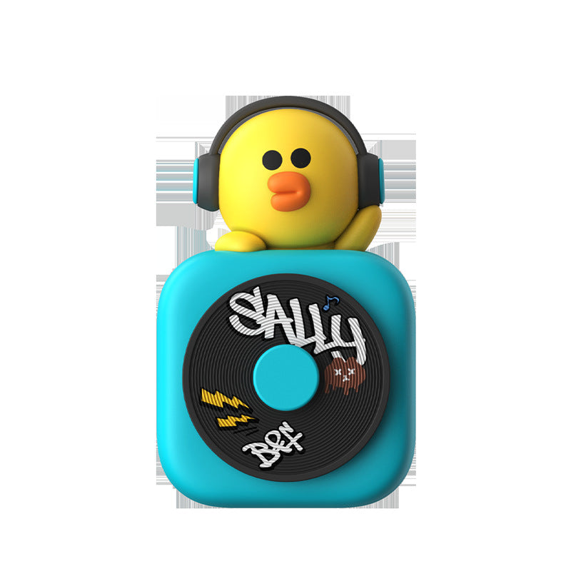 Car Air Freshener - CD Player Design with Spinning Record &amp; Cute Character Topper(Yellow chick)