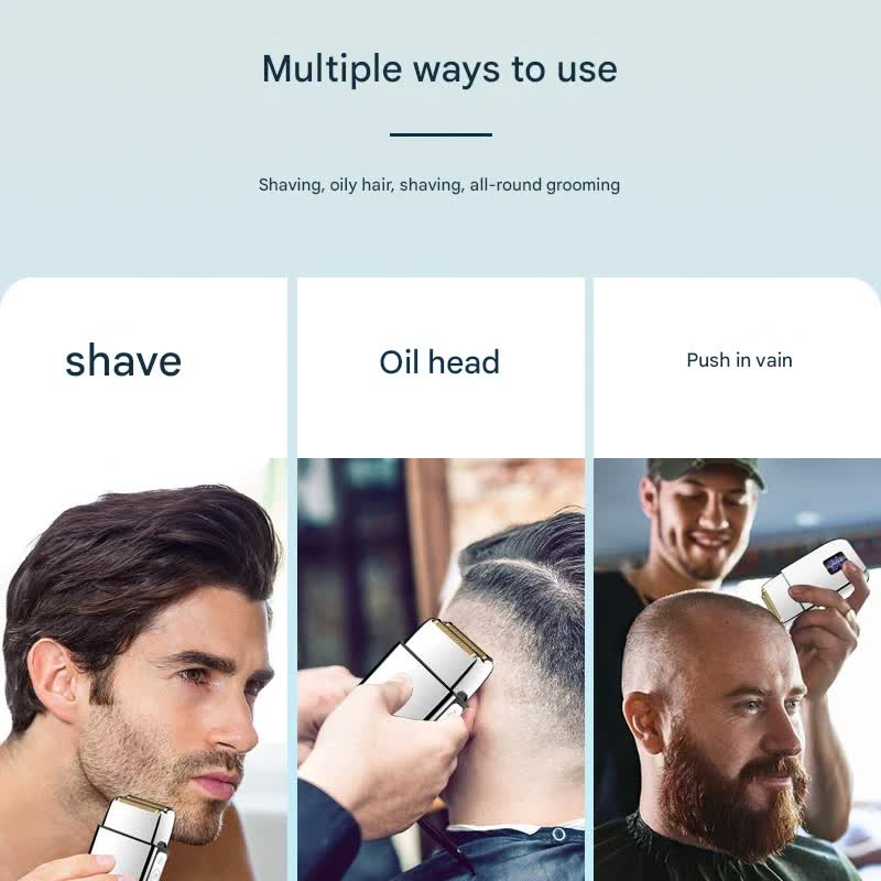 Professional Electric Foil Shaver for Men - 3 Speed Modes, LED Display, USB Rechargeable, Waterproof(gold)