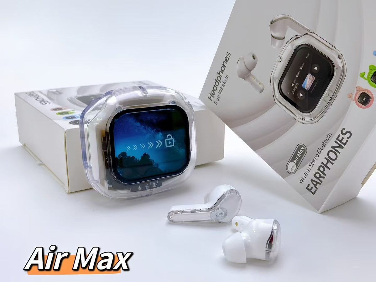 Transparent TWS Wireless Earbuds with Smart Call Noise Reduction &amp; LED Display Case - Bluetooth 5.4(white)