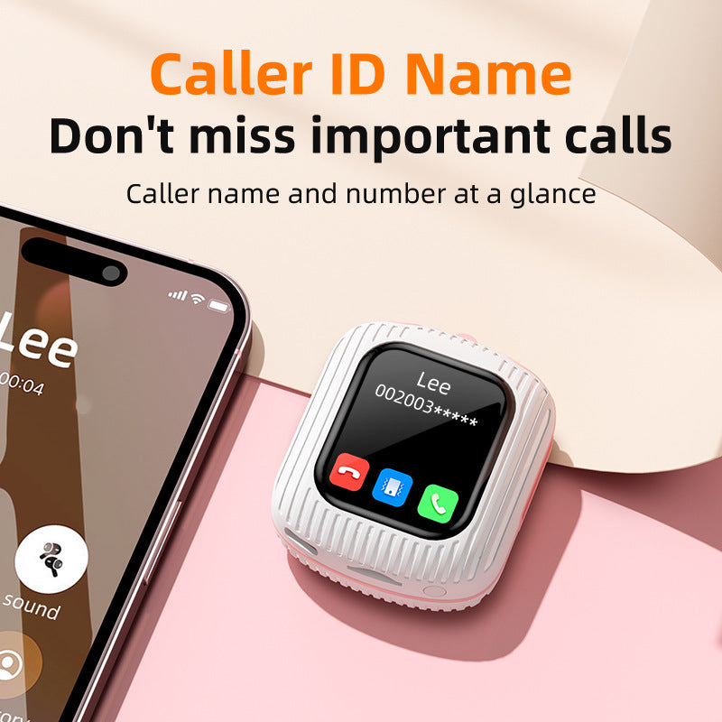 Smart Touch Wireless Headset with MP3 Player & Display - Caller ID, App Control, ENC Noise Reduction(White green)