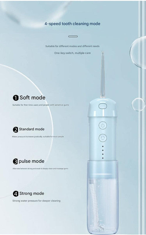Portable Water Flosser - 70-Day Battery, 4 Modes, 5 Nozzles, IPX7 Waterproof, 200ml Telescopic Tank(white)