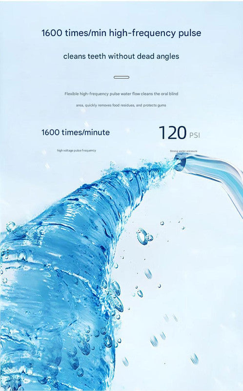 Portable Water Flosser - 70-Day Battery, 4 Modes, 5 Nozzles, IPX7 Waterproof, 200ml Telescopic Tank(Pink)