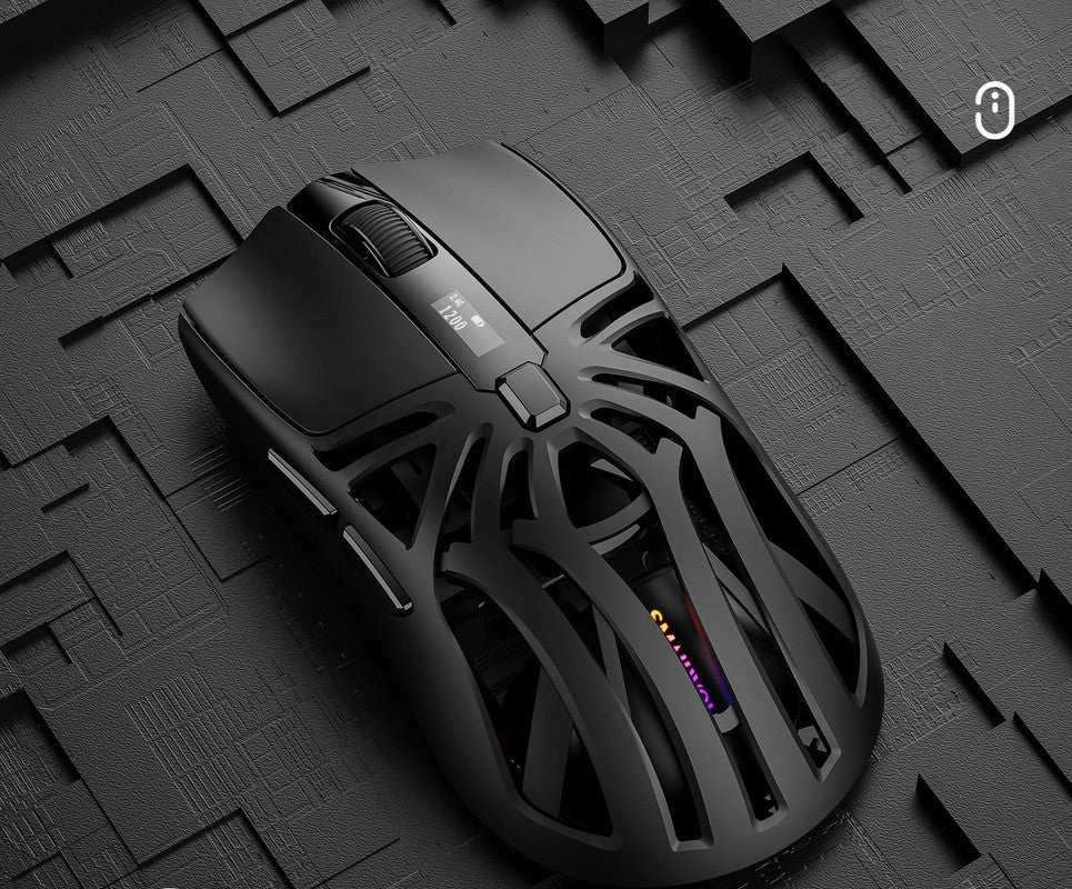 Tri-Mode Wireless Gaming Mouse - 1KHz Polling, 10000 DPI, Digital Display, Lightweight 73g(Black)