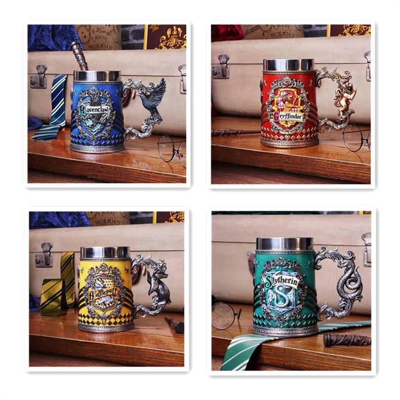 Collectible Fantasy House Crest Tankard Mug - 600ml Stainless Steel Lined Resin Beer Stein(blue)