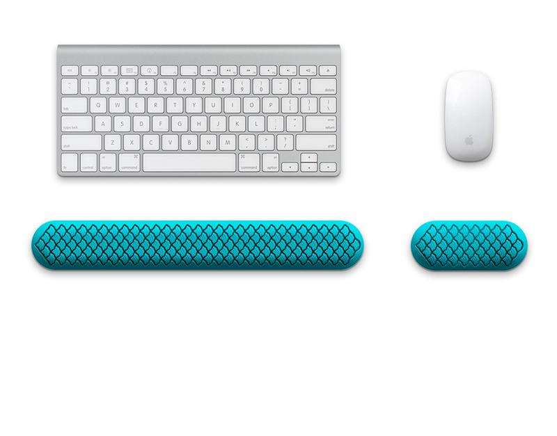 Ergonomic Keyboard &amp; Mouse Wrist Rest Set - Soft Silicone, Non-Slip Base, Comfortable Support(blue)