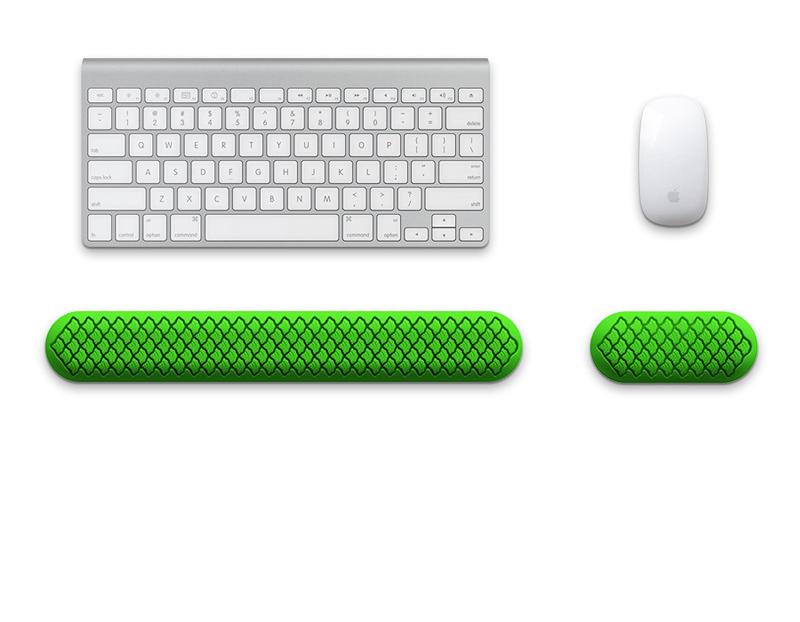 Ergonomic Keyboard &amp; Mouse Wrist Rest Set - Soft Silicone, Non-Slip Base, Comfortable Support(green)