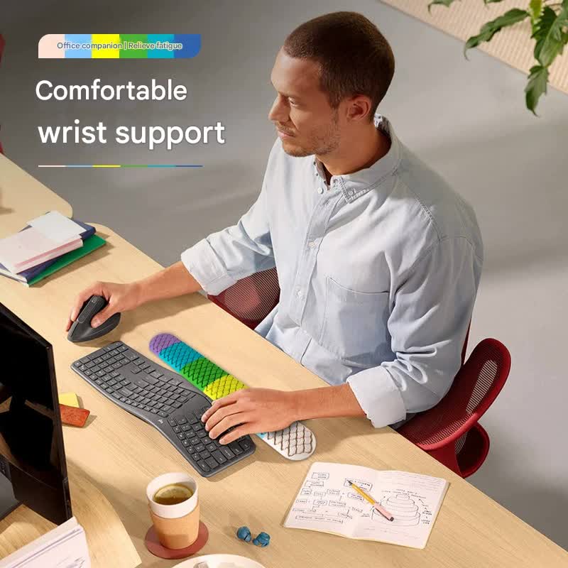 Ergonomic Keyboard & Mouse Wrist Rest Set - Soft Silicone, Non-Slip Base, Comfortable Support(green)