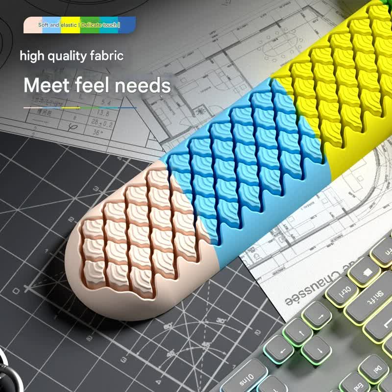 Ergonomic Keyboard & Mouse Wrist Rest Set - Soft Silicone, Non-Slip Base, Comfortable Support(yellow)