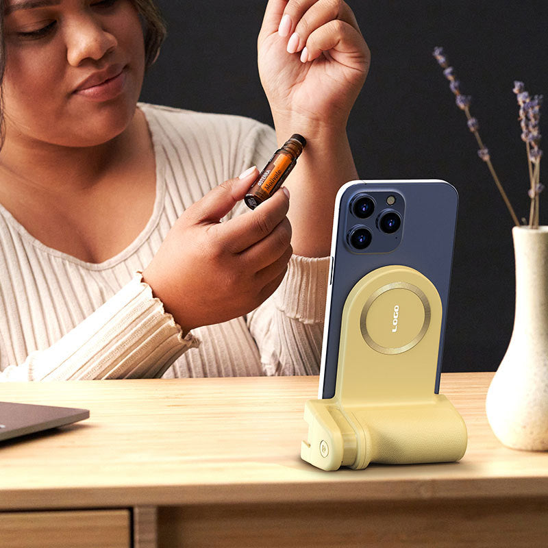 MagSafe Compatible Camera Grip & Phone Stand with Detachable Bluetooth Remote - Versatile Photography Assistant(grey)