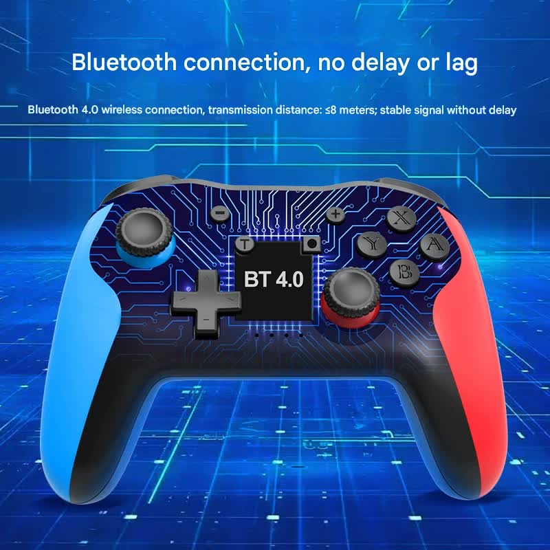 Wireless Bluetooth 4.0 Pro Gaming Controller - Multi-Platform Compatibility, 6-Axis Gyro, Turbo Function(Black and green and purple)