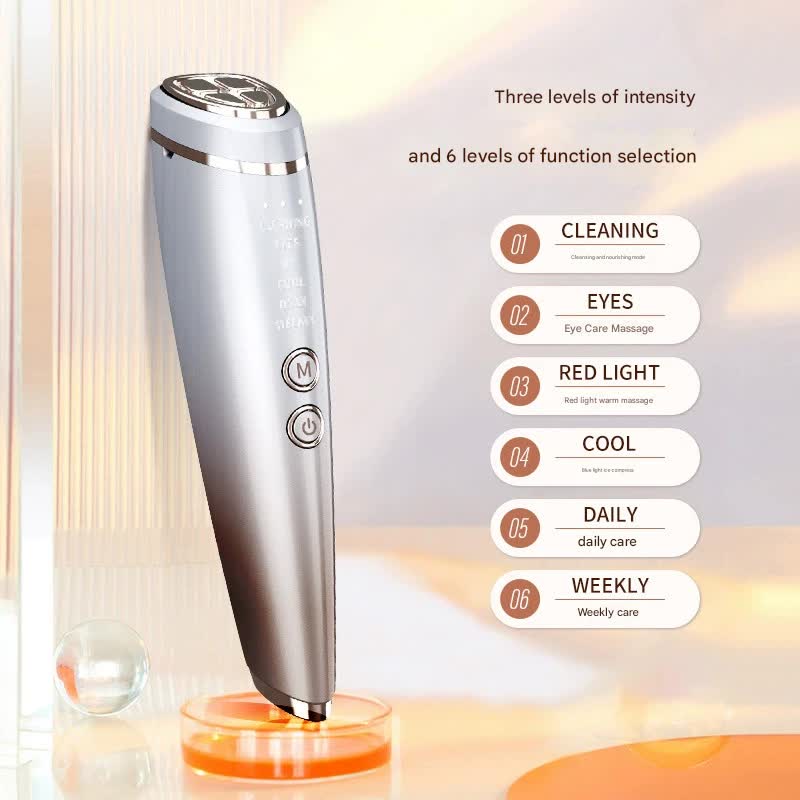 Multi-Function Facial Beauty Device - 6 Modes, 3 Intensity Levels, LED Therapy & Magnetic Charging(Gradient Color)