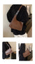 Coffee Chic PU Leather Shoulder Bag with Chain Strap & Whipstitch Detail