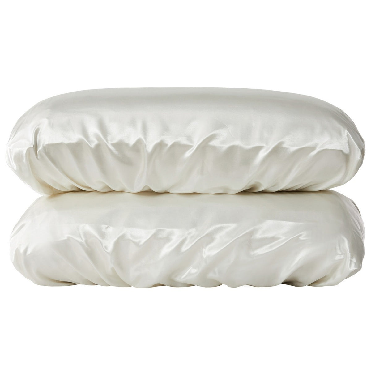 Beige Silky Satin Pillowcase Pair - Smooth for Hair & Skin, Elastic Fitted (46x70+16cm)