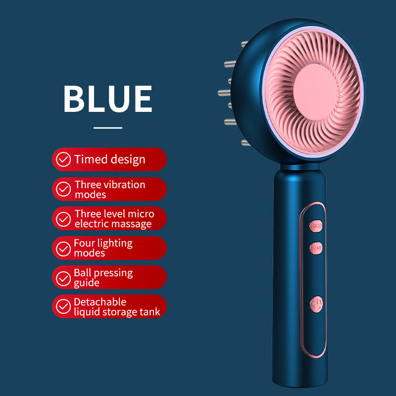 Blue Advanced Scalp Therapy Comb: Red/Blue Light, EMS &amp; Serum Applicator