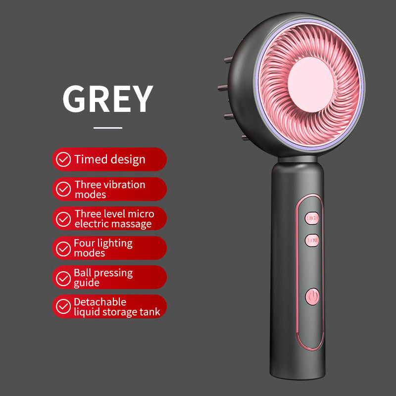 Grey Advanced Scalp Therapy Comb: Red/Blue Light, EMS &amp; Serum Applicator