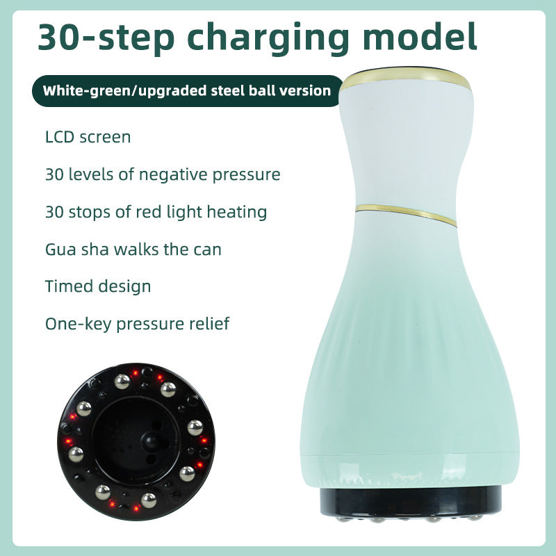 Gradient white green Portable Electric Cupping Therapy Device - Adjustable Intensity &amp; Heat
