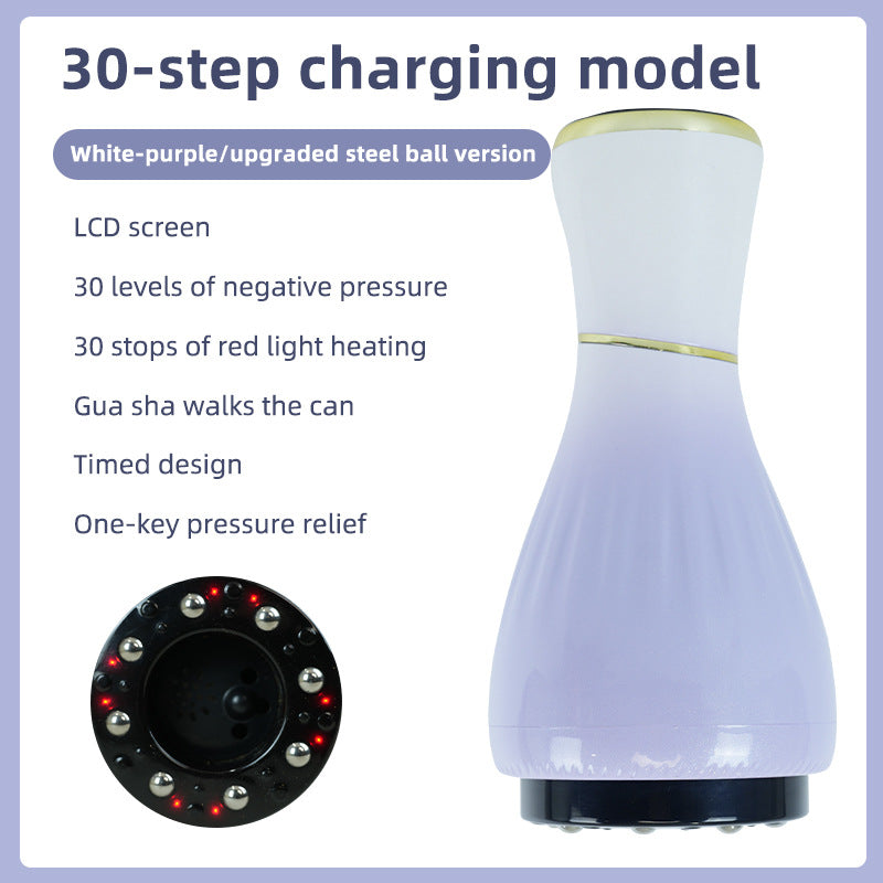 Gradient white purple Portable Electric Cupping Therapy Device - Adjustable Intensity &amp; Heat