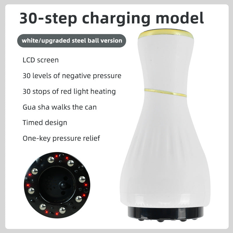 White Portable Electric Cupping Therapy Device - Adjustable Intensity &amp; Heat