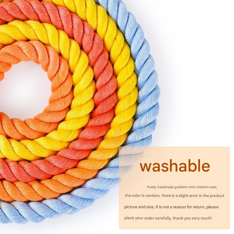 Handmade Rope Dog Collar and Leash Set - Colorful Woven Cotton (Navy blue - Size L)