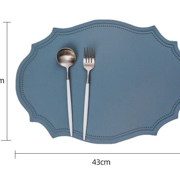 4 pcs Retro Faux Leather Placemat - Waterproof & Oil-Proof Dining Table Mat (Pink)