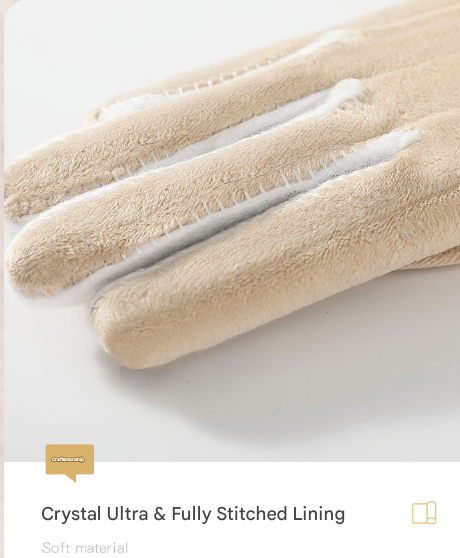 Black Elegant Women's Wool Blend Winter Gloves - Cozy Fleece-Lined Touchscreen Warmth