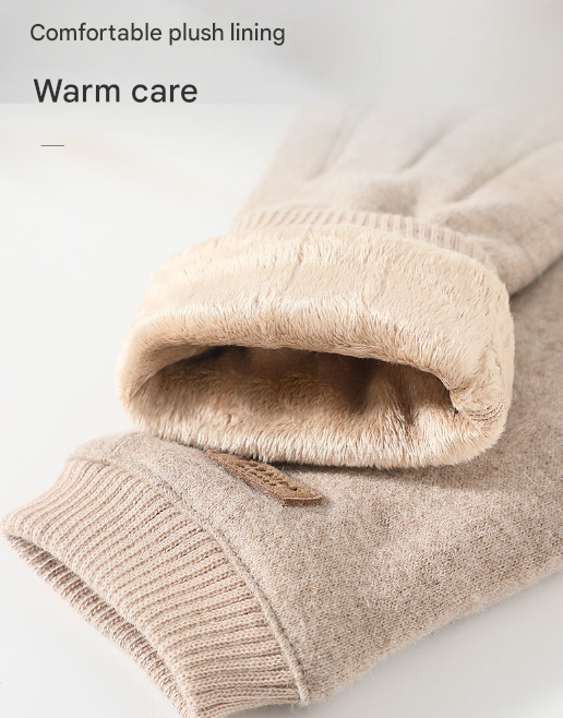 Pink Elegant Women's Wool Blend Winter Gloves - Cozy Fleece-Lined Touchscreen Warmth