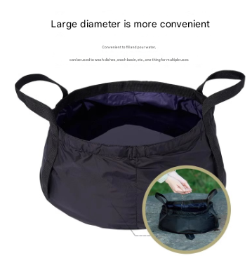 2 Pcs Dark Blue Ultra-Lightweight Collapsible Travel Basin - Waterproof Folding Bucket for Camping, Hiking & Outdoors (8.5L)