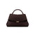 Coffee Elegant Womens Genuine Cowhide Leather Top Handle Satchel - Chic Flap Crossbody Shoulder Bag