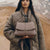Coffee Elegant Womens Genuine Cowhide Leather Top Handle Satchel - Chic Flap Crossbody Shoulder Bag