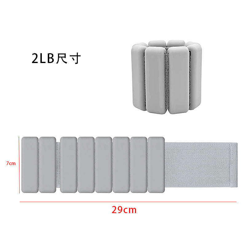 Grey Premium Adjustable Silicone Wrist & Ankle Weights (1lb Each, 2lb Pair) - Waterproof & Sweatproof for Enhanced Yoga, Running & Fitness Workouts