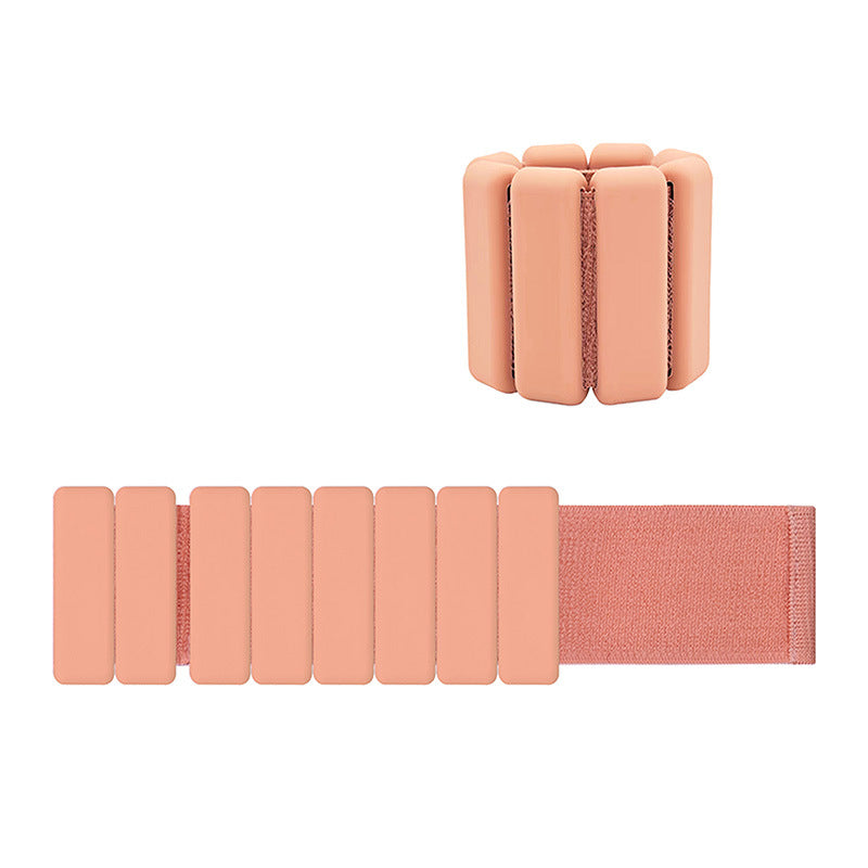 Light Orange Premium Adjustable Silicone Wrist &amp; Ankle Weights (1lb Each, 2lb Pair) - Waterproof &amp; Sweatproof for Enhanced Yoga, Running &amp; Fitness Workouts